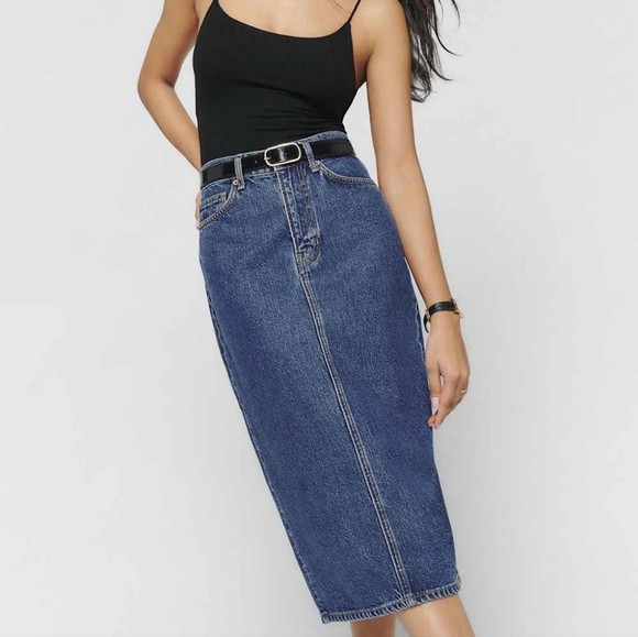 Reformation Dresses & Skirts - Reformation Jayde High Rise Denim Midi Skirt